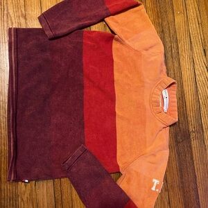 Tommy Hilfiger Women’s Colorblock Sweater Retro Cozy Pullover | Orange Burgundy